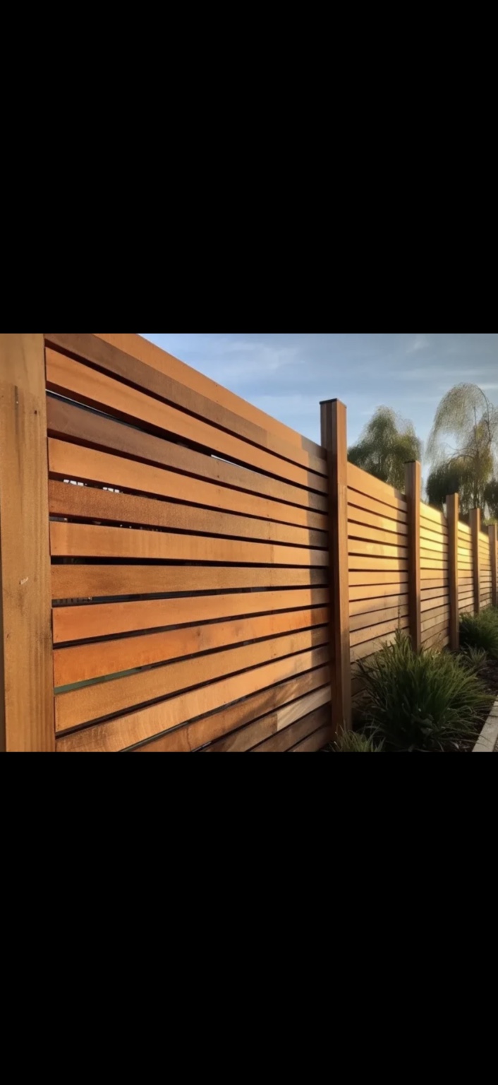 Premium horizontal timber feature fence by Fences R Us Projects